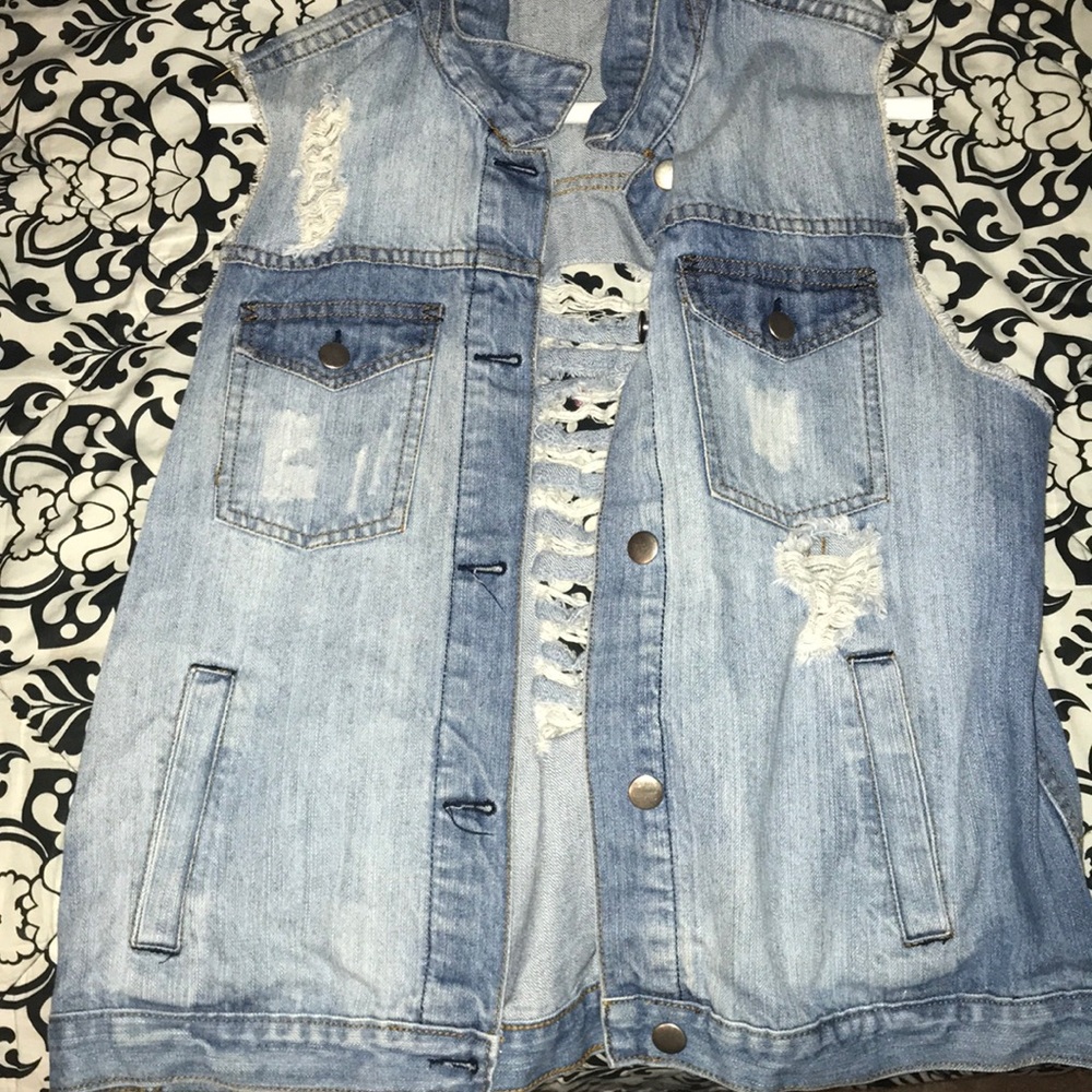 Distressed Denim Vest (USED)
